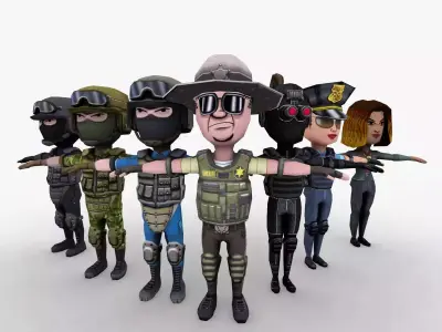 Police Force 3D Model Pack