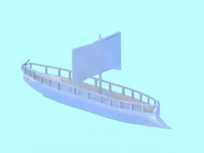 Low poly trireme boat Free low-poly 3D model