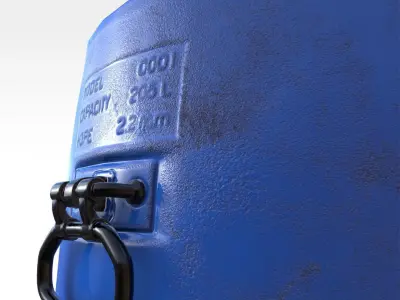 Plastic Barrel - Type A Low-poly 3D model