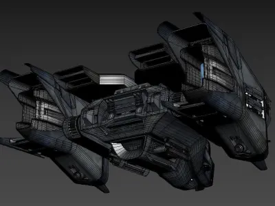 airship spaceship 3D model