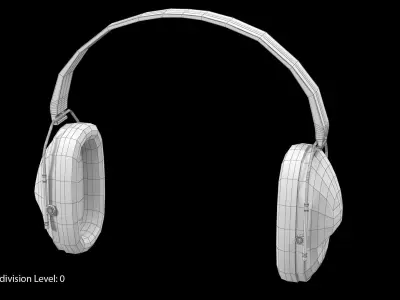 Earmuffs Black Low-poly 3D model