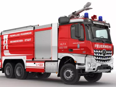 Mercedes Arocs Fire Truck 6X6 3D model