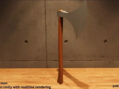 Axe - Lowpoly Textured and Colorbased Free low-poly 3D model