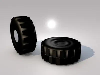 Wheel 3D pair of wheels Free 3D model