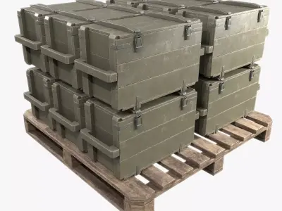 PBR Military Cargo Case 01 Low-poly 3D model