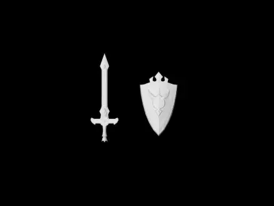 Royal Guard - Sword and Shield Low-poly 3D model