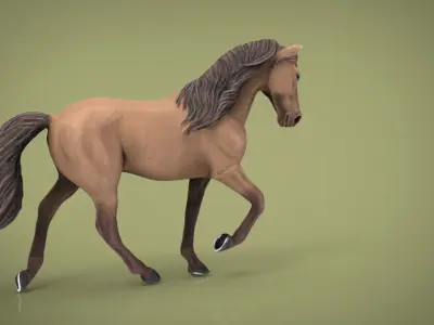 HORSE running Low-poly 3D model