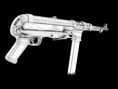 MP40 Submachinegun Free low-poly 3D model