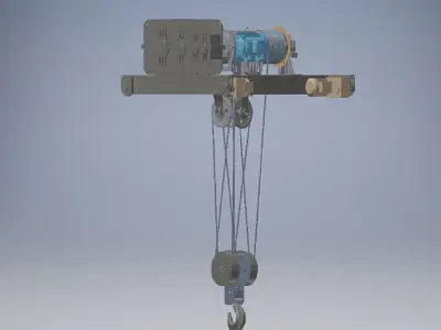 Crane cable reel 3d model 3D model