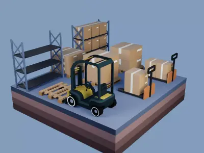 Low poly storage assets Low-poly 3D model