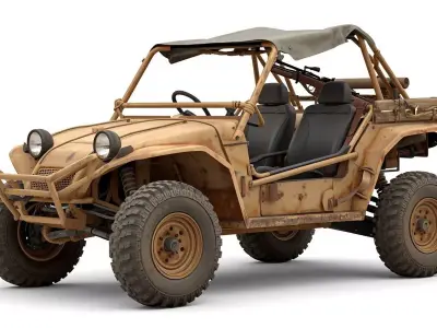 Rugged Military Sand Buggy 3D Model Low-poly 3D model