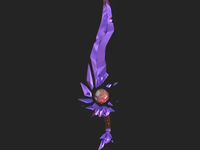 Crystal Sword Low-poly 3D model buy