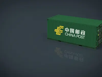 China post container Low-poly 3D model