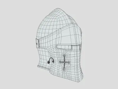Medieval Helmet 04 Low Poly PBR Realistic Low-poly 3D model