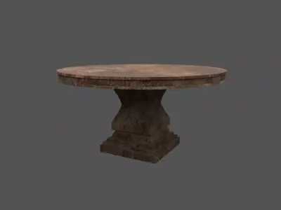 Rounded table Free low-poly 3D model