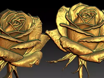 6 Rose CNC Relief Model Free 3D print model