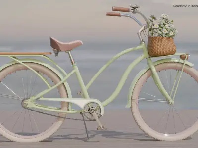 Womens Beach Cruiser - Pastachio Green 3D model