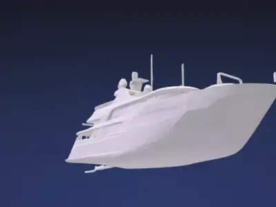 Stylized Modern Explorer Yacht Ship - 3D Model 3D model