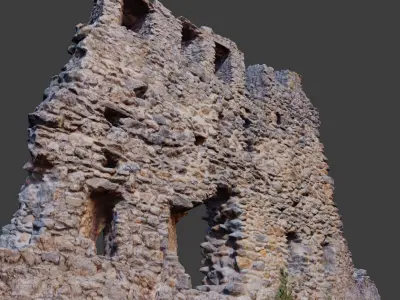 Castle Wall Castle ruins PBR Scanned Low-poly 3D model