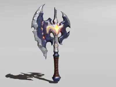 Axe-Melee Weapon Low-poly 3D model Low-poly 3D model