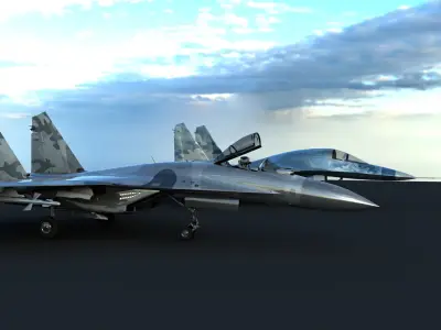 SU-27 and SU-34 War Fighter 3D model
