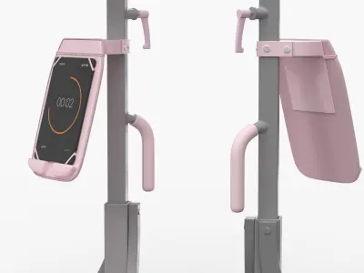 Floor Boxing Reflex Station Pink 3D model