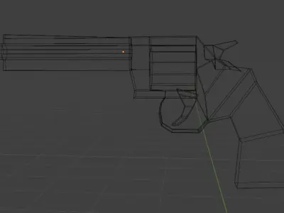 Revolver - Low Poly model Low-poly 3D model