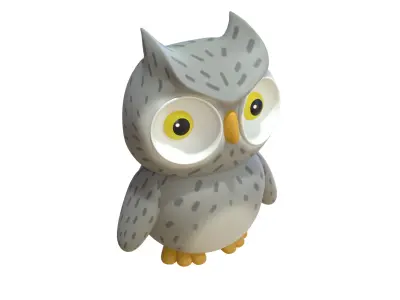 Owl 3D Model Cartoon Low-poly 3D model