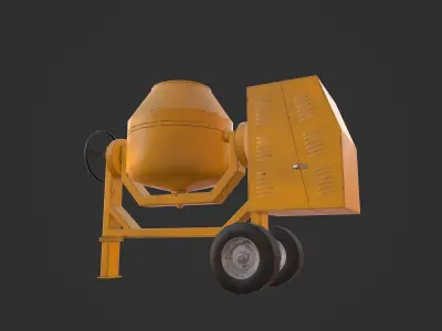 Concrete Mixer Low-poly 3D model