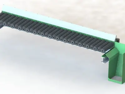 Disc Screen Separator for screening woody biomass 3D model