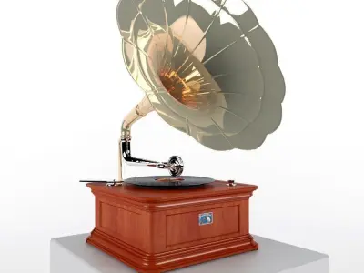Old phonograph Free 3D model