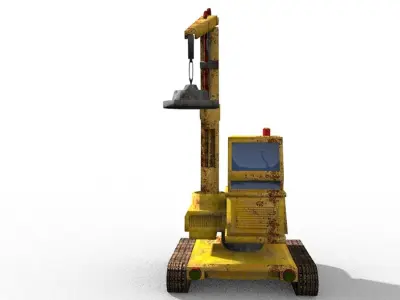 winch truck magnetic Low-poly 3D model