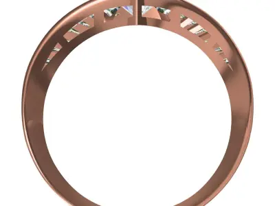 Antique Double Trillion Baguette Setting Ring 3D print model