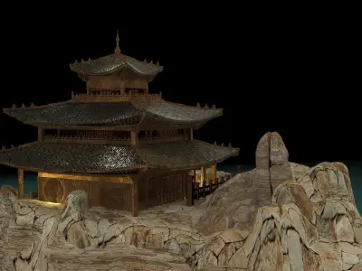 Chinese ancient house 3D model 16