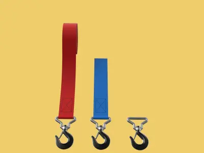 STANDARD HOOKS LIFTING CRANE STEEL HOOK HOIST BELT WEBBING STRAP 3D model