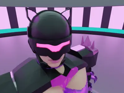 Pink Robot X 3D model