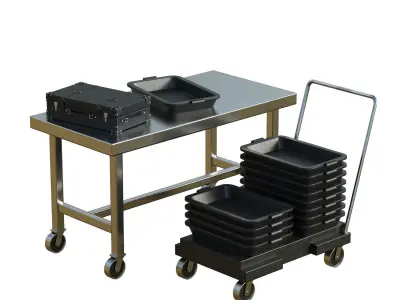 Airport Table Props Low-poly 3D model