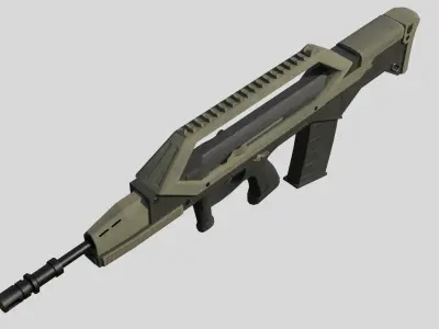 Low Poly Assault Rifle Low-poly 3D model