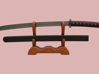 Samurai Sword set Free low-poly 3D model