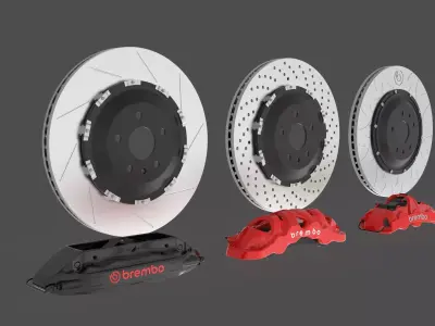 Brembo Brake Disc and Caliper Set 3D model
