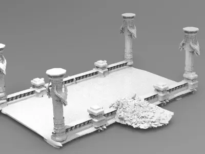 Lizard Man Town Hall Mining colony pillars  3D model