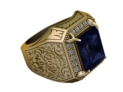 ANTIQUE GOLDEN RING 3D PRINTABLE MODEL 3D print model