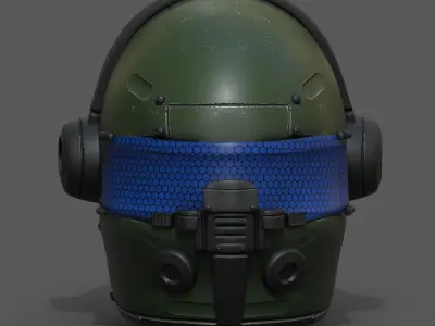 Helmet scifi fantasy futuristic military combat  Low-poly 3D model 4