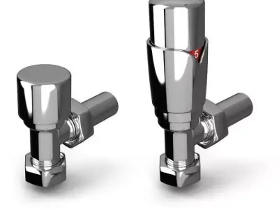 Aestus Straight Thermostatic Radiator Valves 3D model