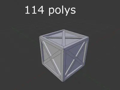 low poly wooden crate Low-poly 3D model 4