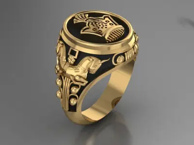 Kingdom ring - Achaemenid ring for men  3D print model