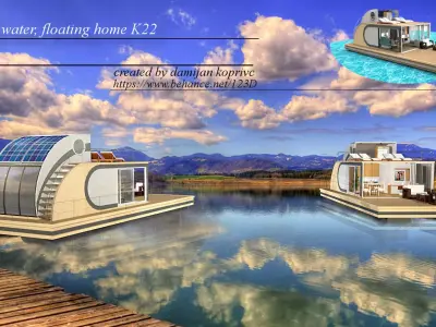 house on water Low-poly 3D model