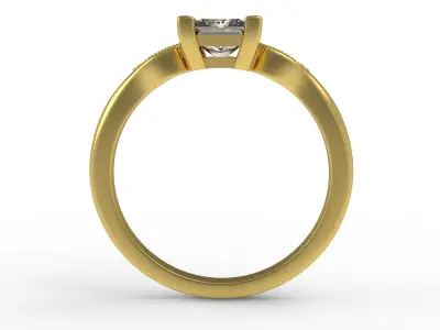 Antique Princess Diamond Marquise Shape Women Engagement Ring 3D print model