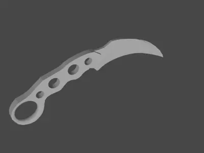 Valorant Reaver Karambit 3D print model Low-poly 3D model
