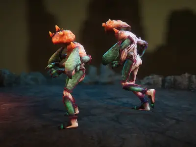 Mushroom man Low-poly 3D model